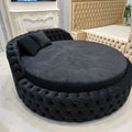 Luxusní kulatá postel CHESTERFIELD BLACK – 200 cm