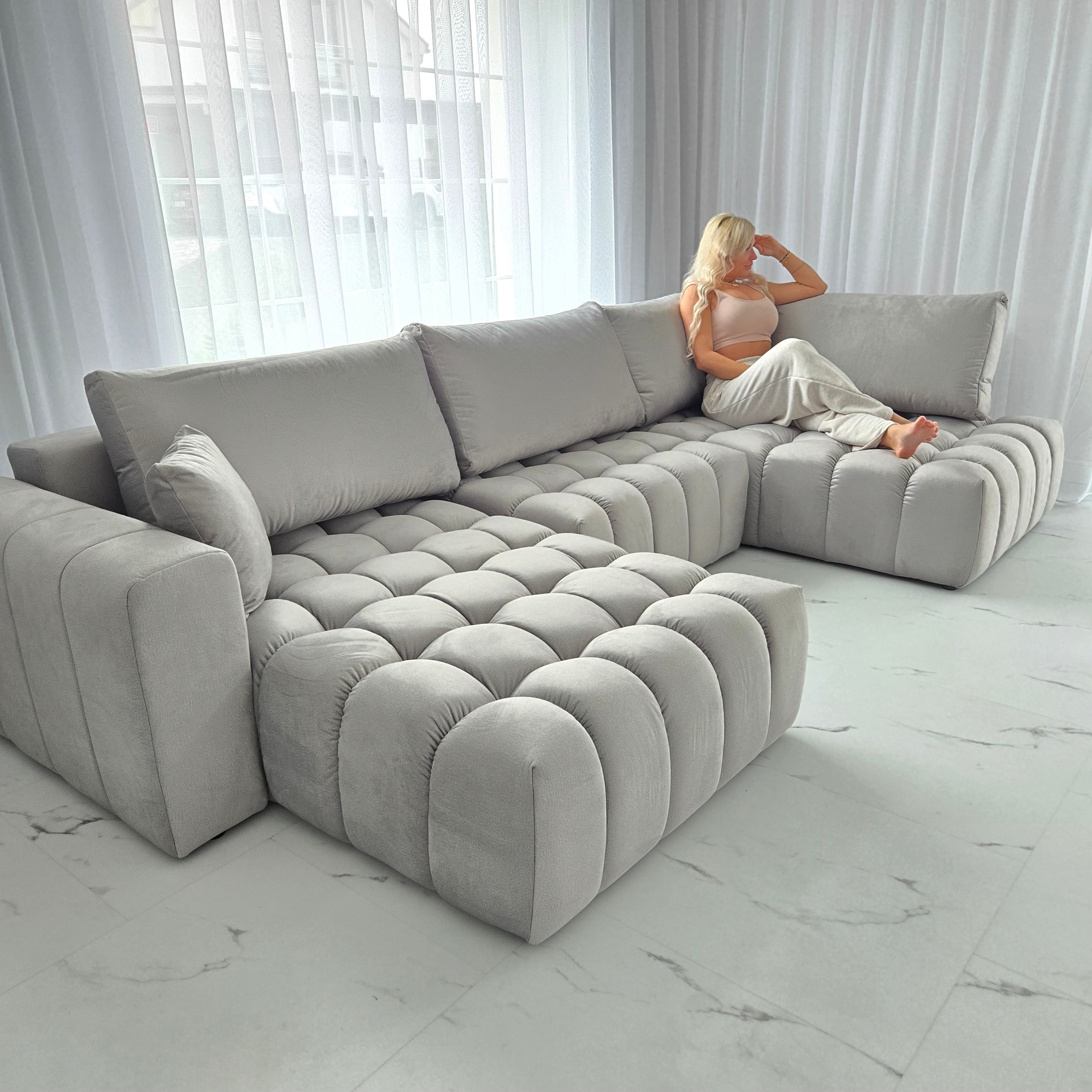 Luxusní rohová sedačka BUBBLE RELAX – rozkládací