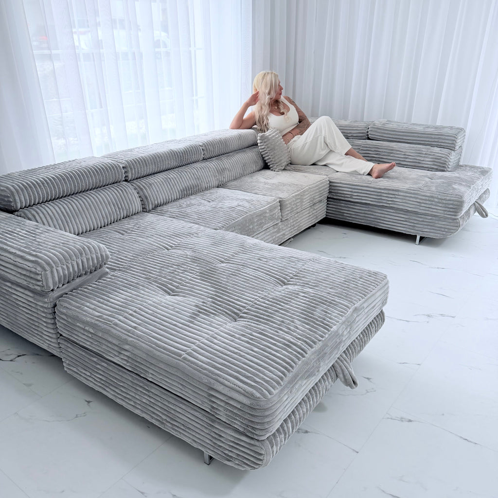 Luxusní rohová sedačka SOFT LINE MAX – rozkládací s úložným prostorem